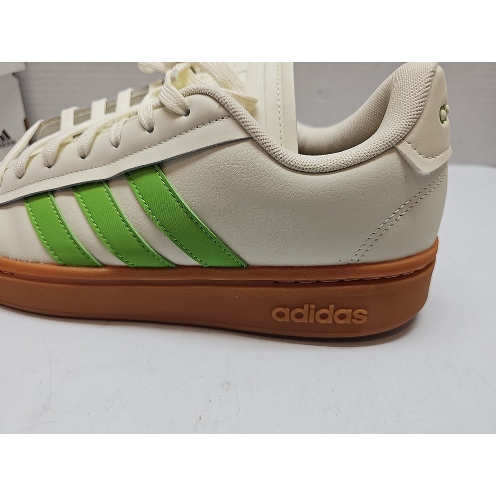 Women's Adidas Originals Grand Court Alpha Off-White/Semi Lucid Lime/Gum 11 - Picture 3 of 14